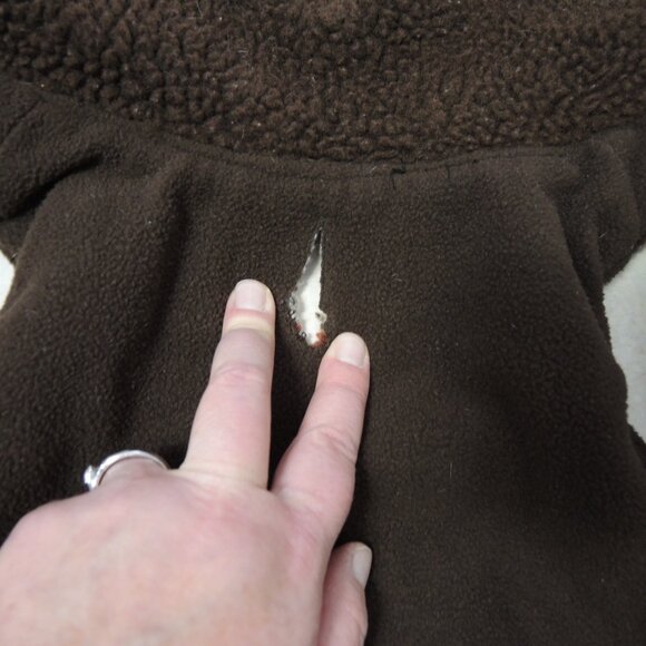 Dog Thick Fleece Coat w/ Pockets Rust Red, Brown & Ivory Check Pattern Size S/M - Picture 5 of 14